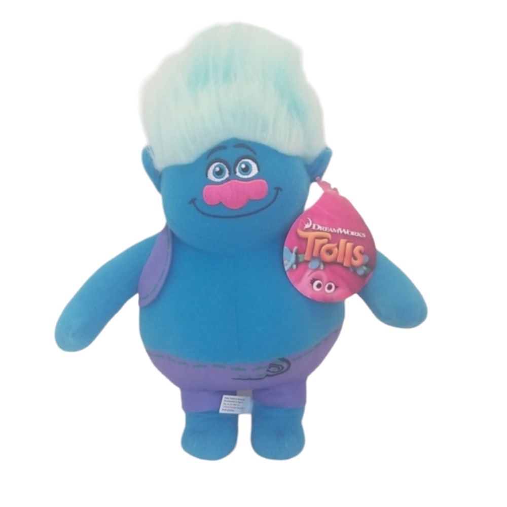NWT Dreamsworks Trolls 12" Biggie Plush with Blue Hair Happy Biggie